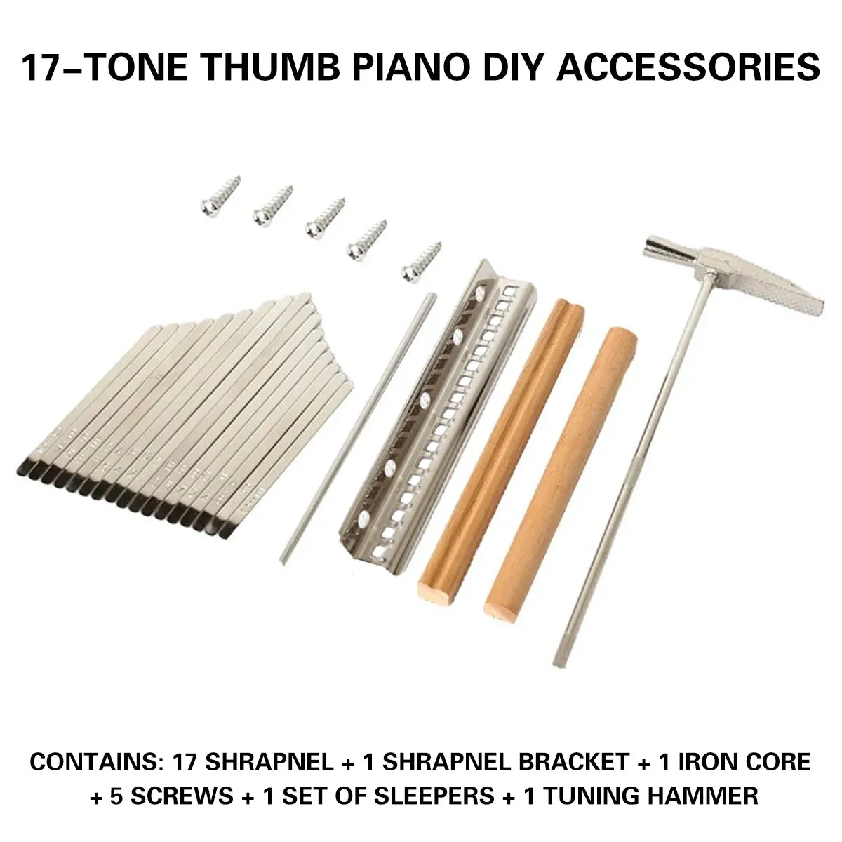 17-Tone Keyboard Set with Soundboard and Tuning Hammer for Musical Instrument — product image 13