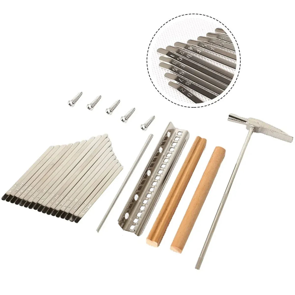 17-Tone Keyboard Set with Soundboard and Tuning Hammer for Musical Instrument — product image 14