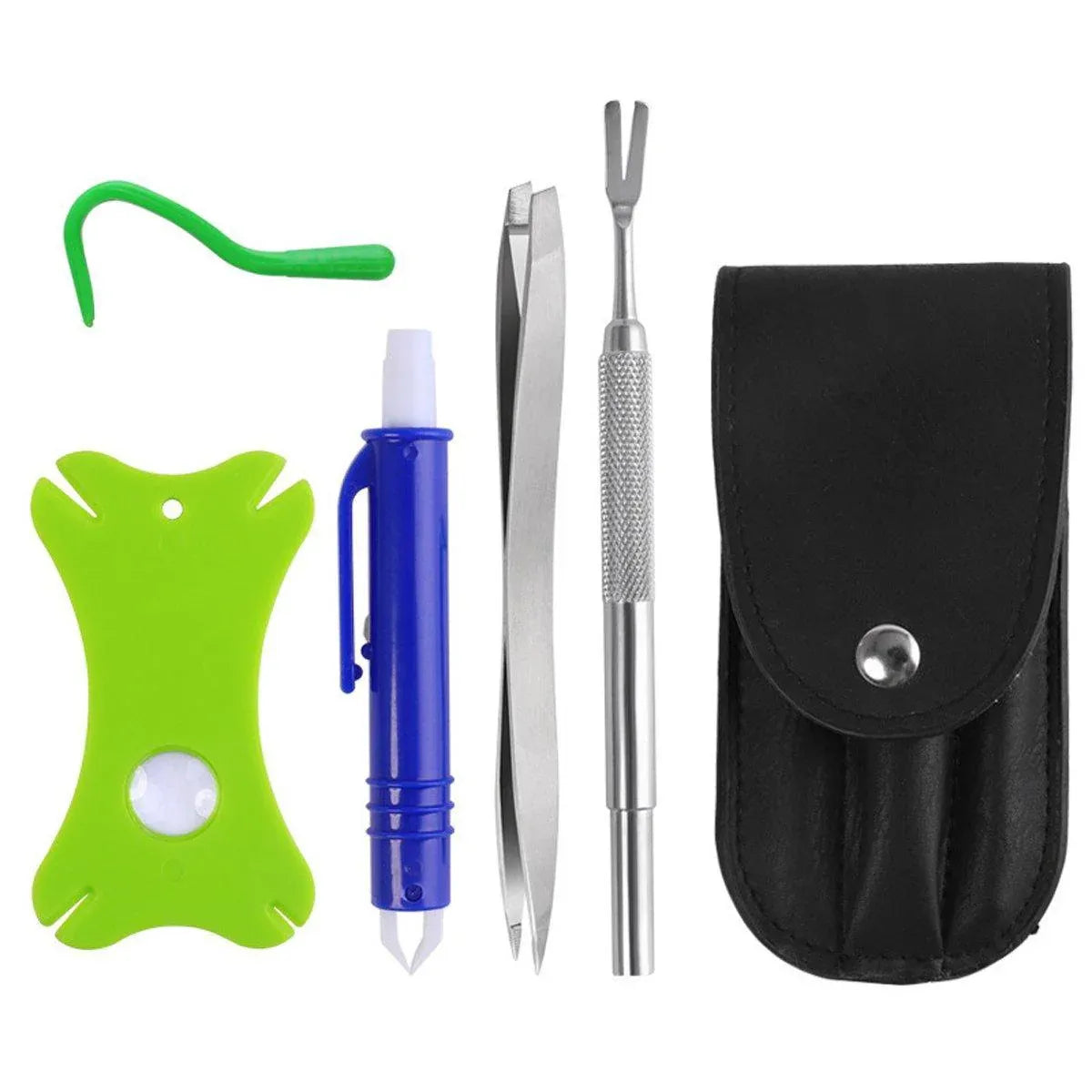 Pet Tick Removal Tweezer & Hook Tools, 5-Piece Set