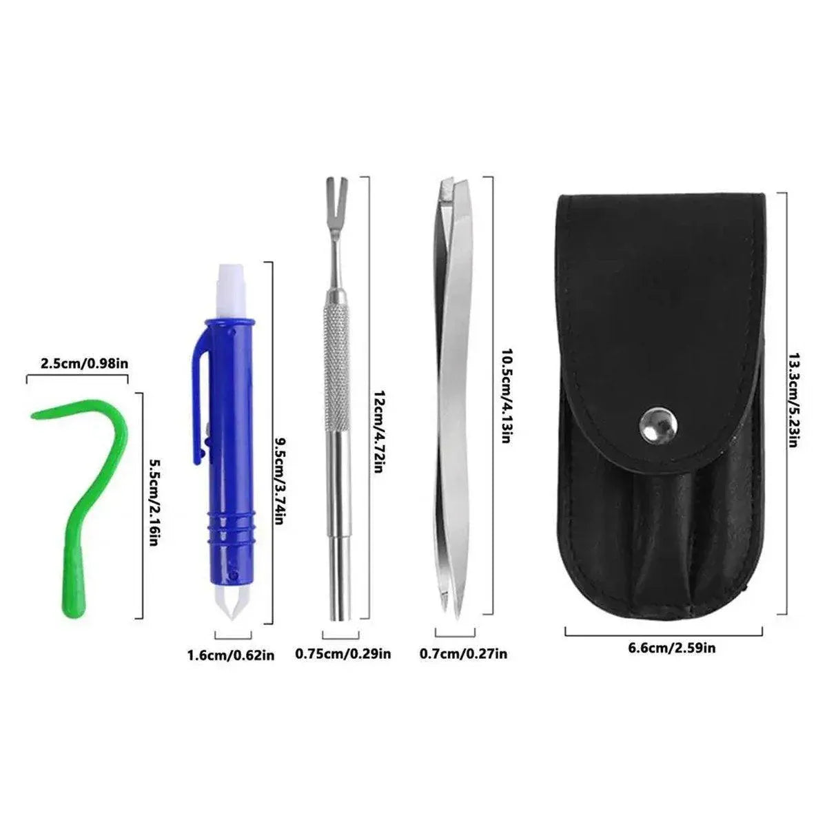 Pet Tick Removal Tweezer & Hook Tools, 5-Piece Set