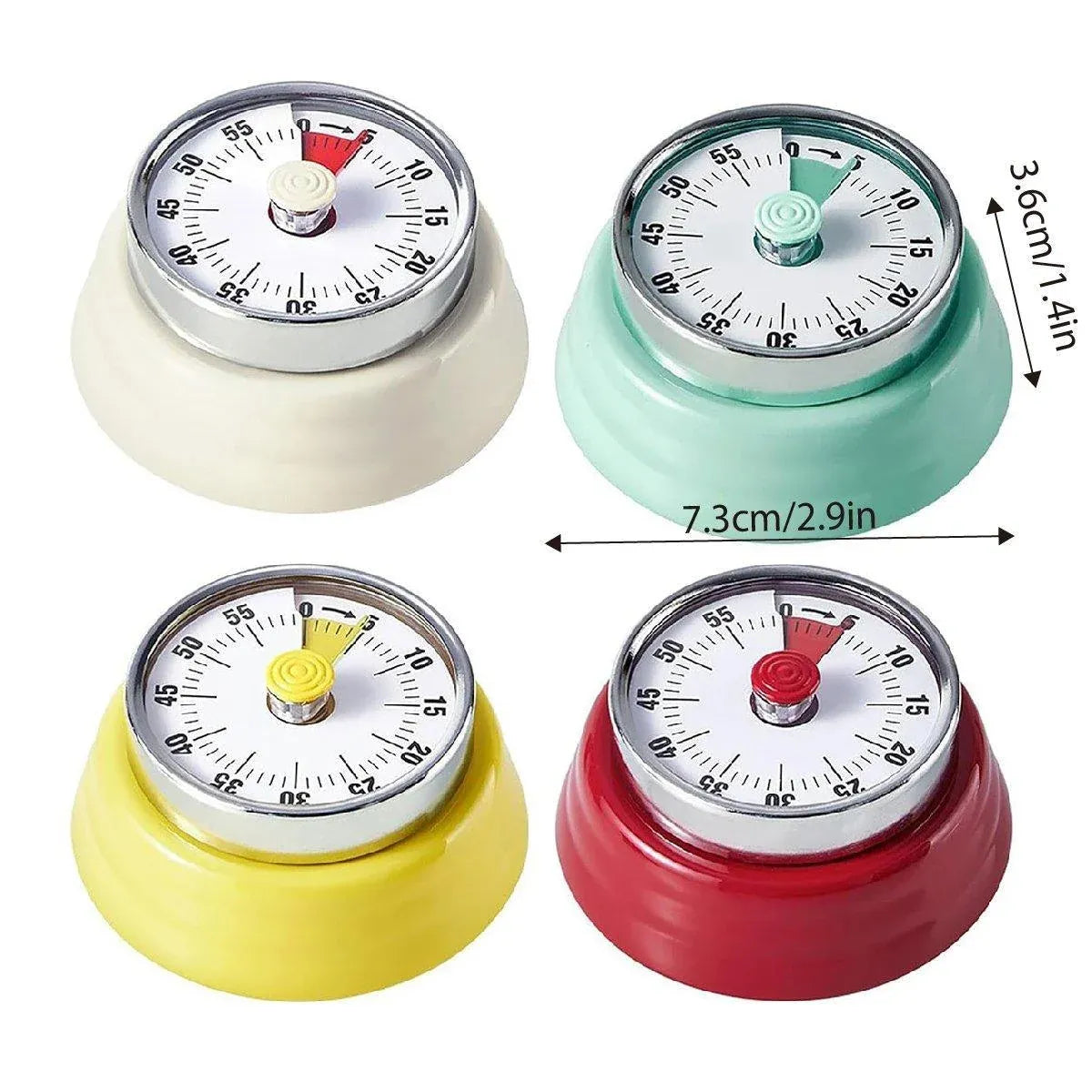 60 Minutes Visual Analog Timer Countdown Clock Time Management Kitchen Tool - Green