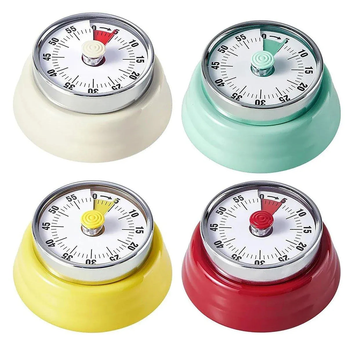 60-Minute Magnetic Mechanical Countdown Kitchen Timer – Red