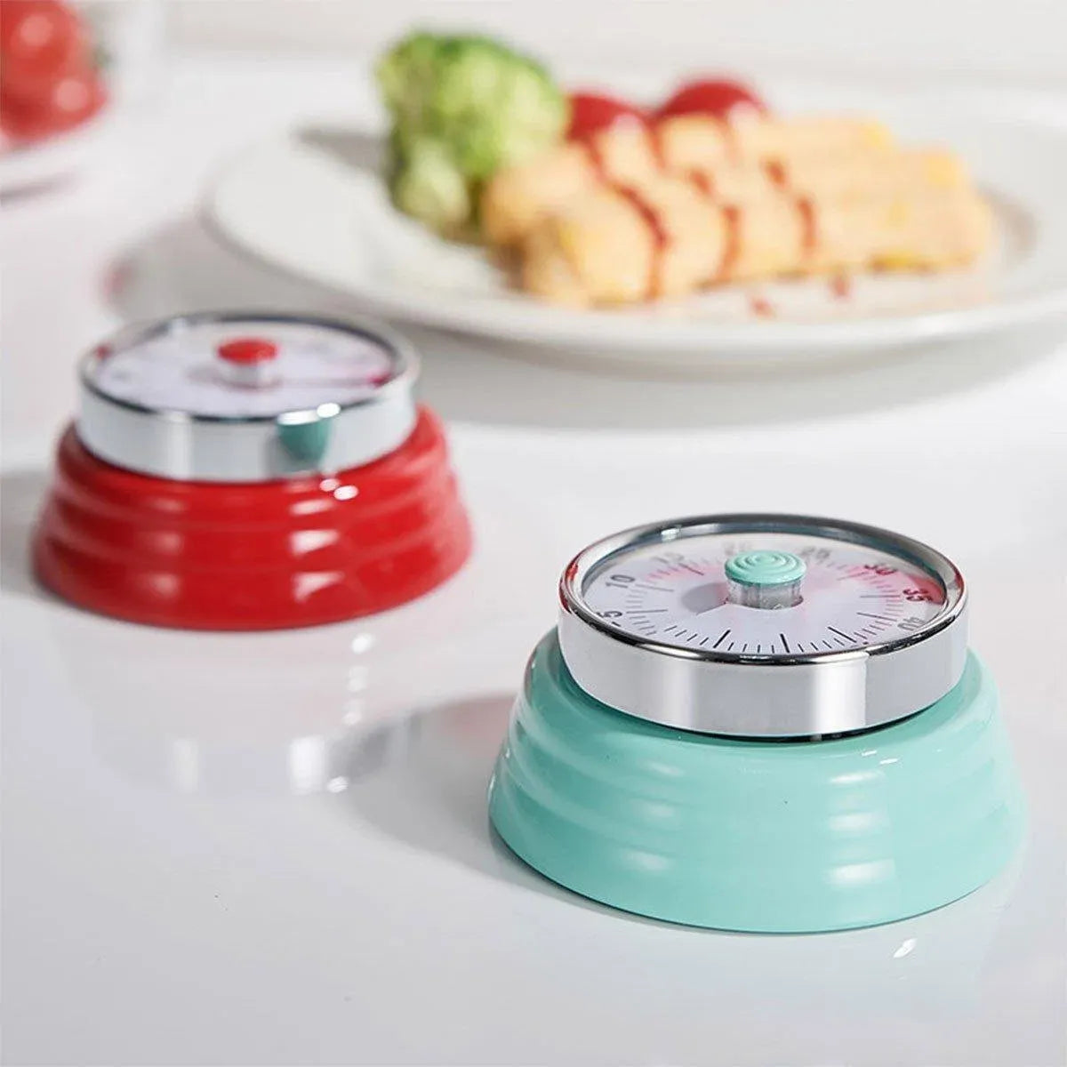60-Minute Magnetic Mechanical Countdown Kitchen Timer – Red