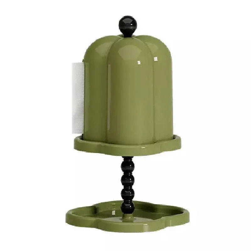 Vintage Double-Layer Dustproof Tissue Holder with Storage Tray – Green — product image 1 of 15