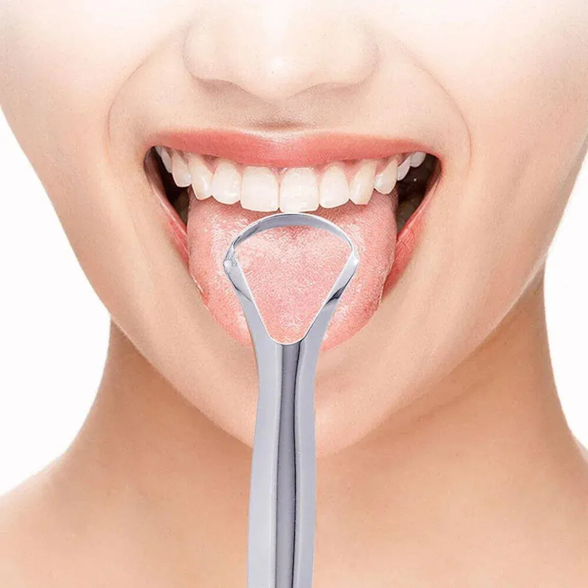 2pcs Stainless Steel Tongue Scraper Oral Tools Tongue Coating Cleaner Device