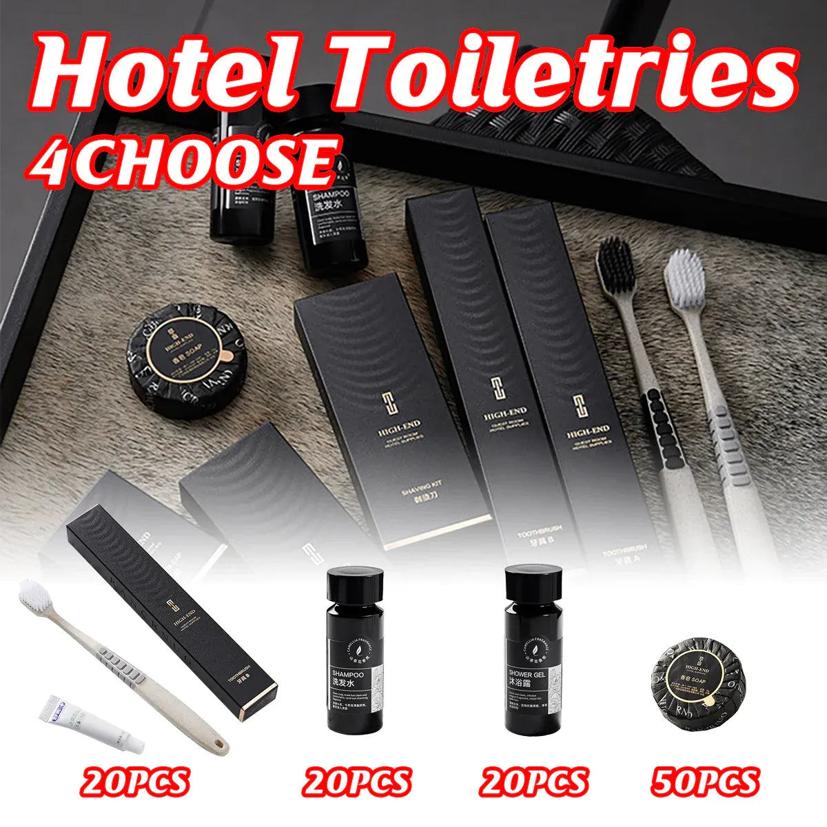 Hotel Supplies Toiletries Travel Size Shampoo Conditioner Soap Set For Motel - Toothbrush