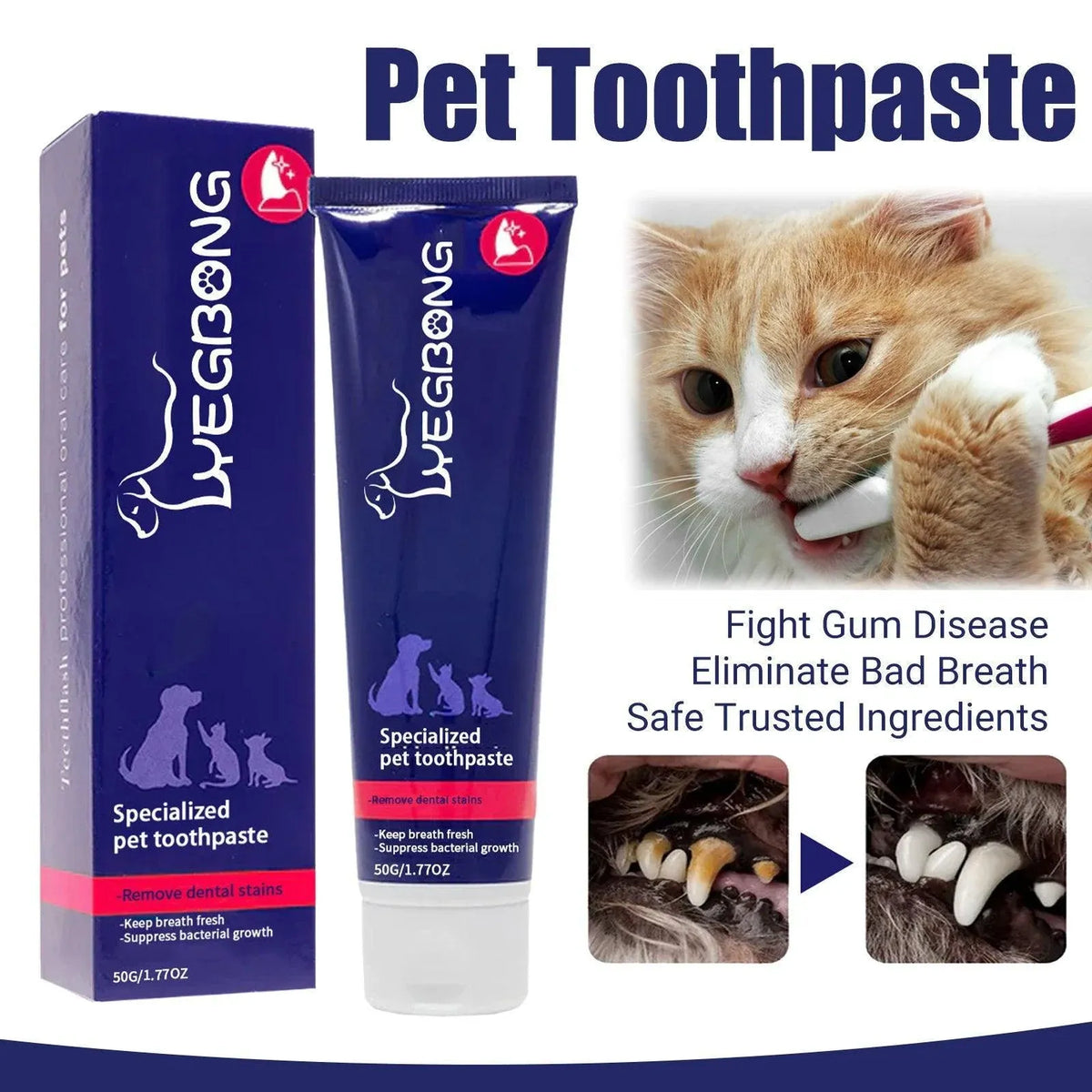 Pet Enzyme Toothpaste for Dogs & Cats - Peppermint, 50 g