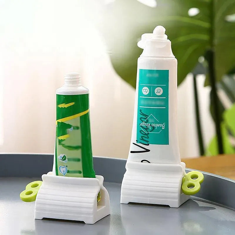 3X Toothpaste Squeezer Bathroom Tube Easy Stand Dispenser Rolling Holder Seat