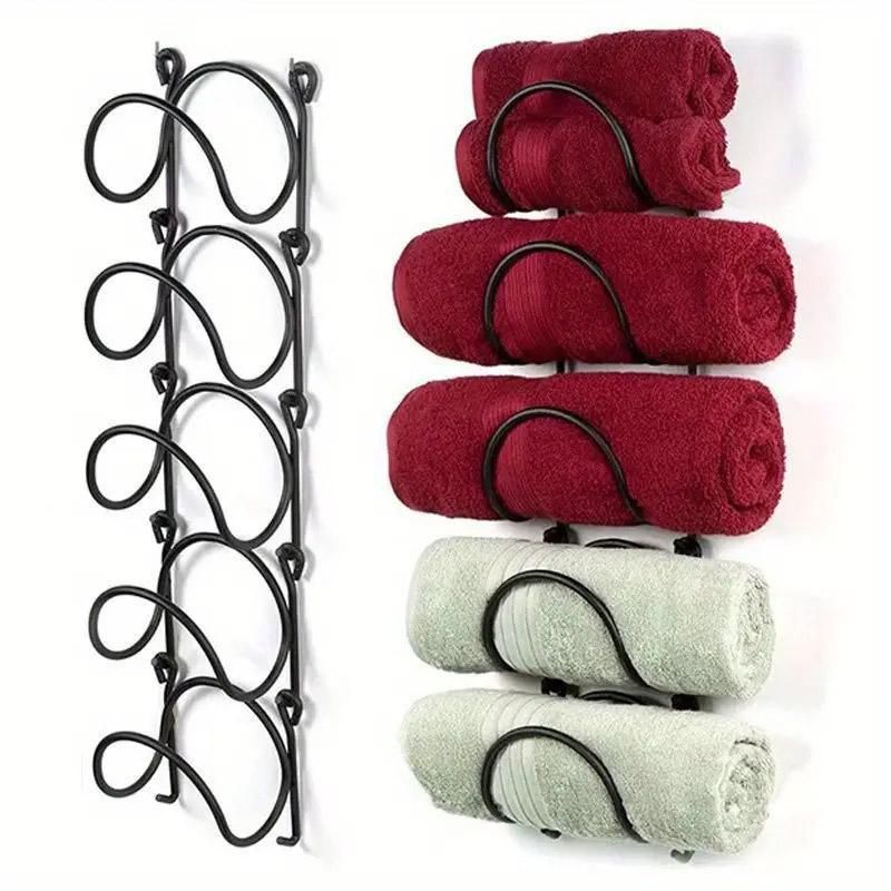 Multifunctional Wall Mounted Bathroom Storage Rack Multi Layer Towel and Wine — product image 11 of 13