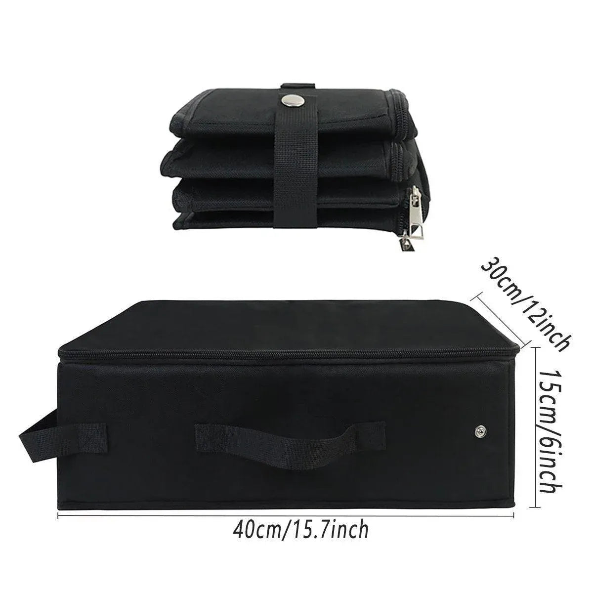 Foldable Black Travel Cat Litter Tray with Lid - 40 × 30 × 15 cm