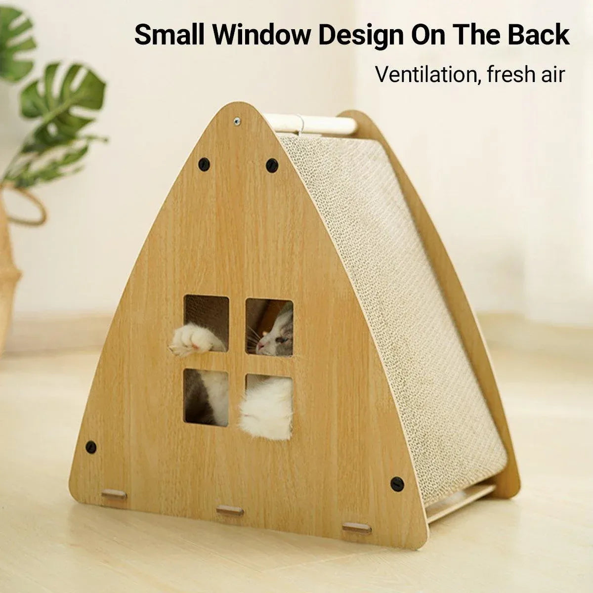 Triangular Cat Scratching House & Hideaway - 45.7 cm