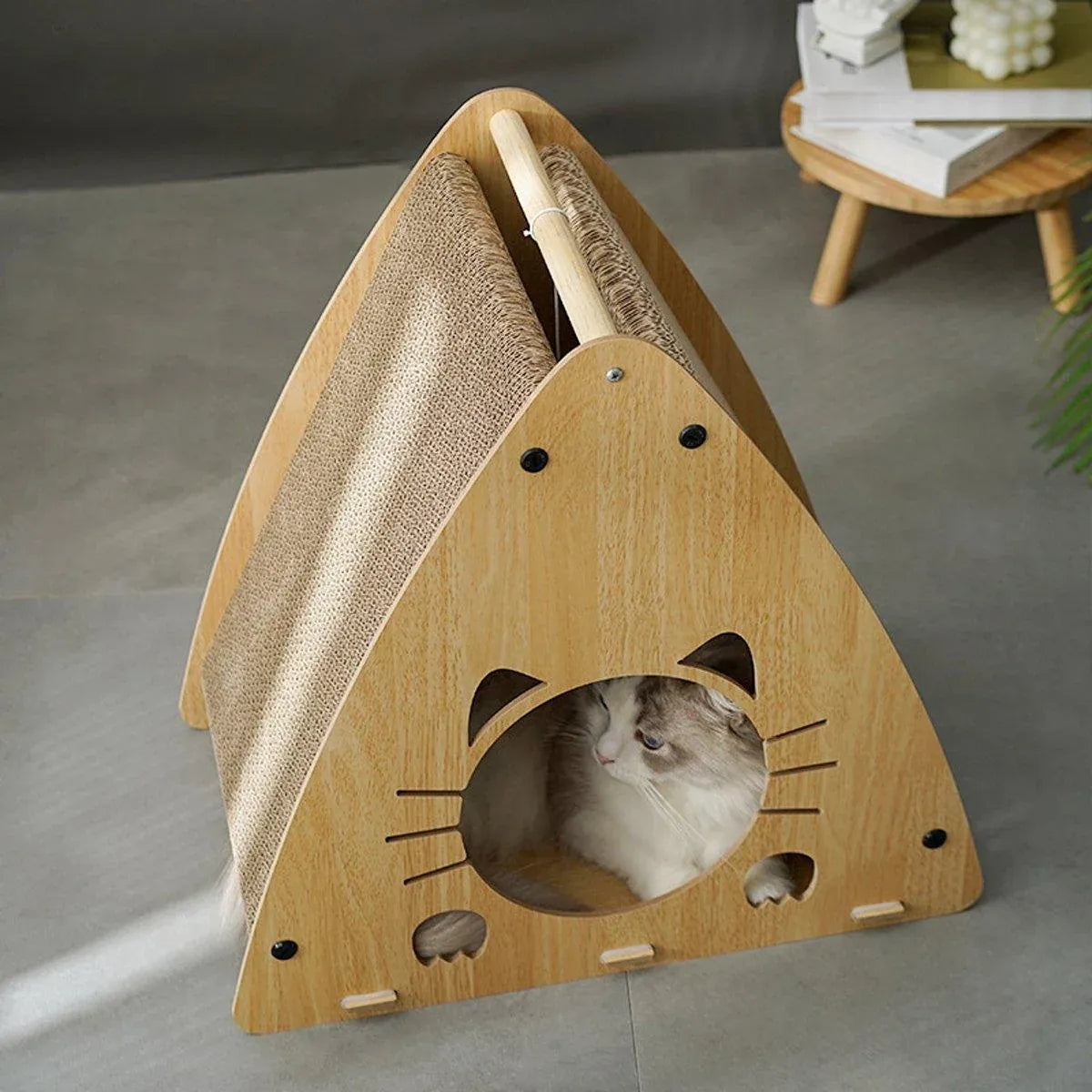 Triangular Cat Scratching House & Hideaway - 45.7 cm