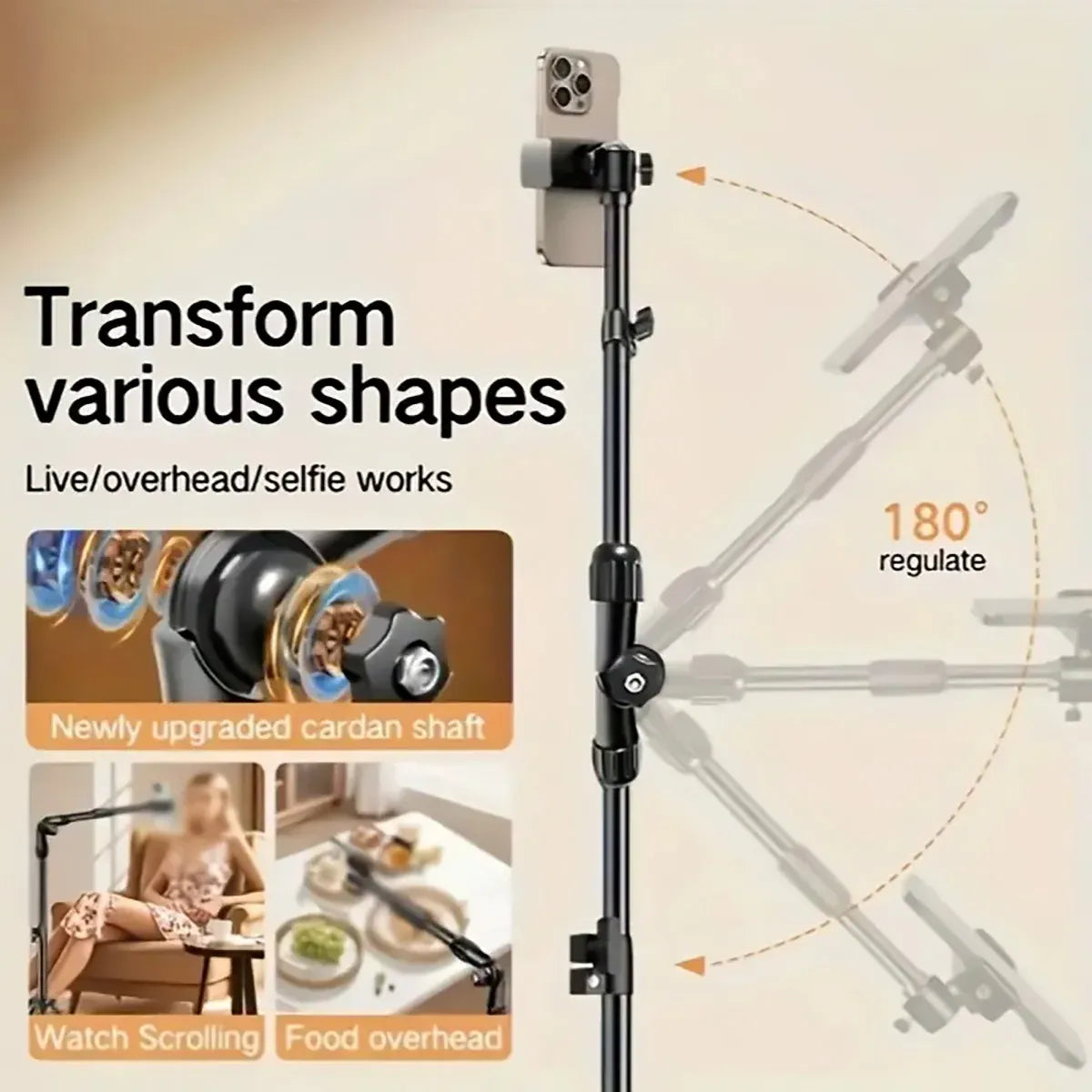 2.2m Adjustable Overhead Shooting Stand For Phone Camera DSLR Video Live Use — product image 10