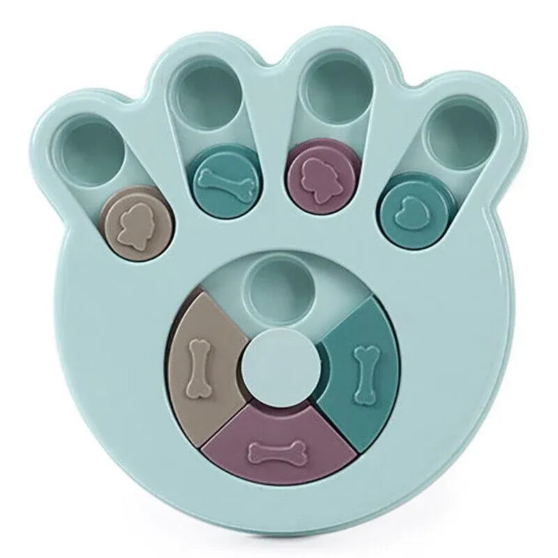 Interactive Dog Treat Puzzle Toy, Blue Claw Shape