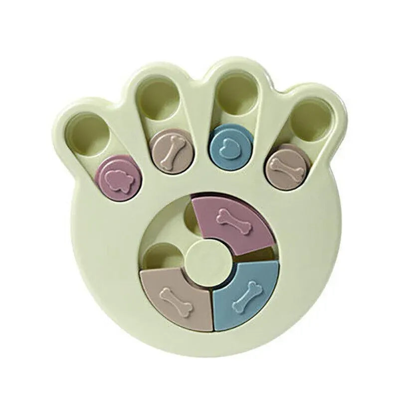 Interactive Dog Treat Puzzle Toy, Green Claw Shape