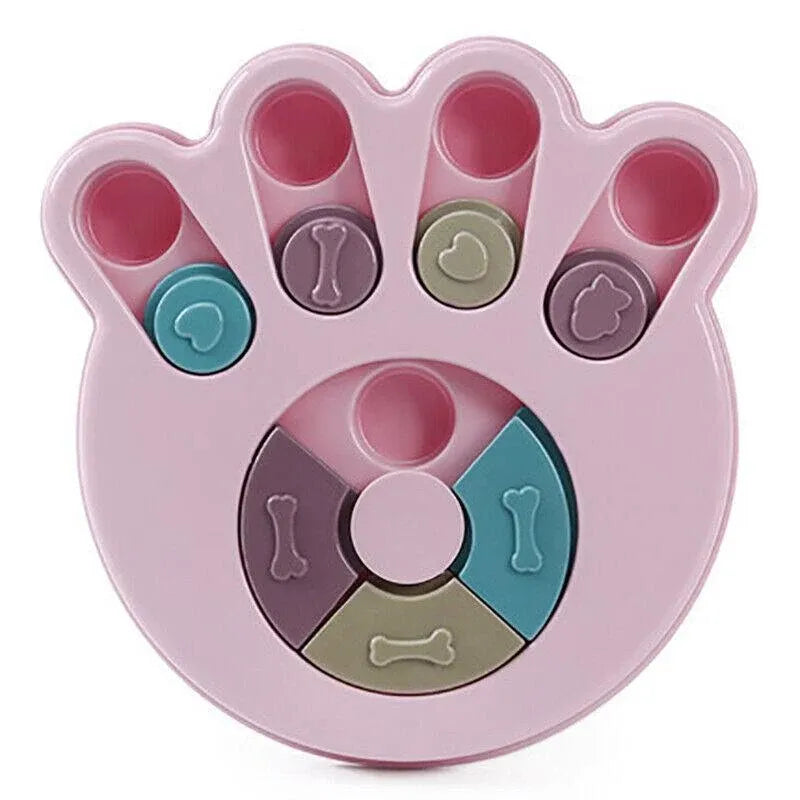 Interactive Dog Treat Puzzle Toy, Pink Claw Shape