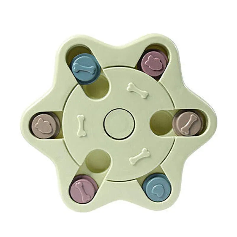 Interactive Dog Treat Puzzle Toy, Green Hexagon