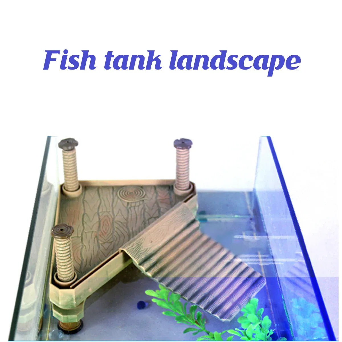 Floating Turtle Basking Platform with Climbing Ramp - Green