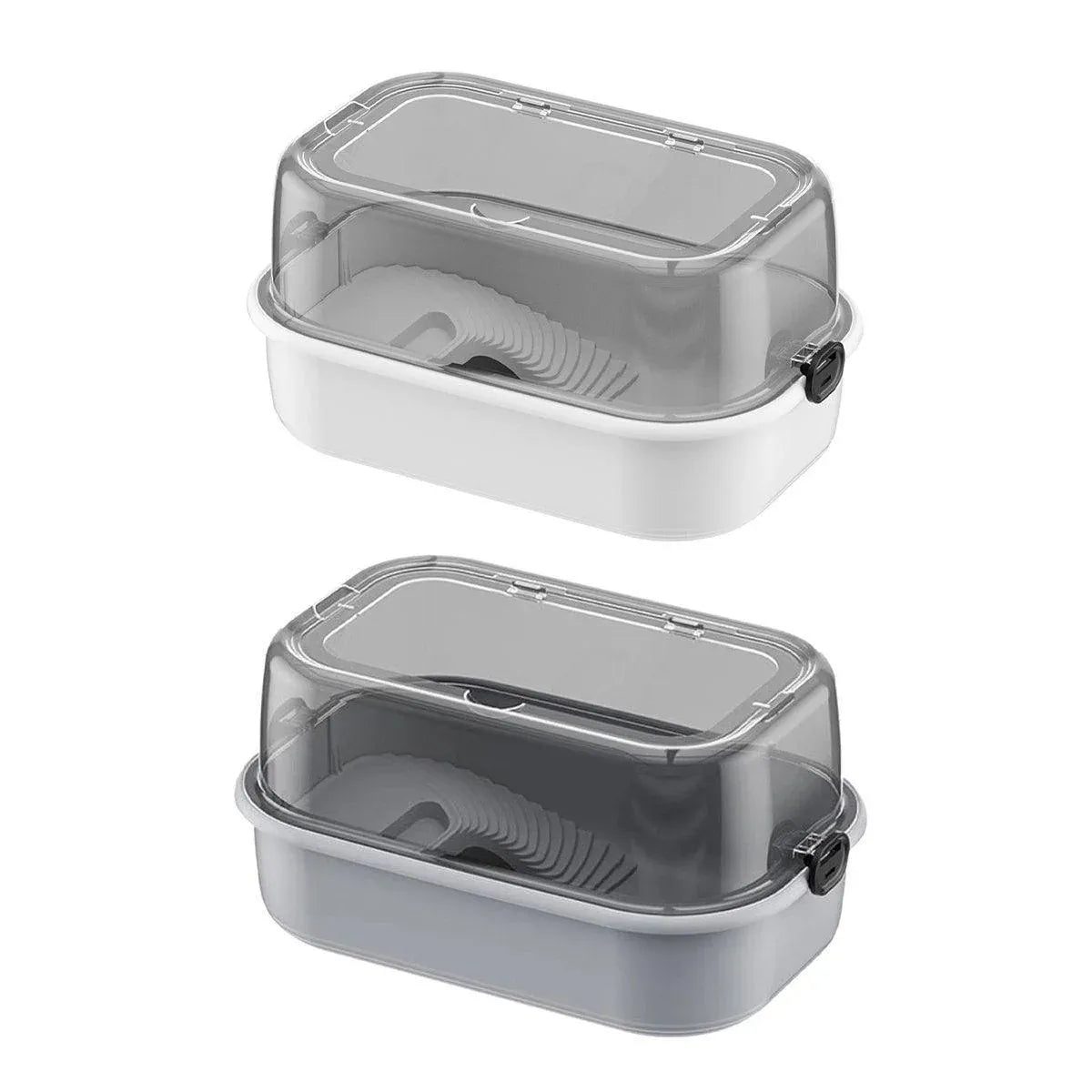 Portable Turtle Habitat with Feeding & Basking Areas - Grey, 44.5 cm