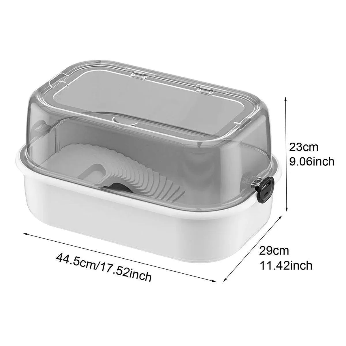 Portable Turtle Habitat with Feeding & Basking Areas - Grey, 44.5 cm