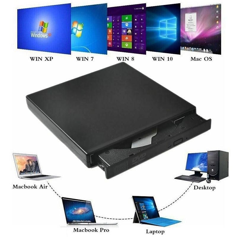 Usb External Cd Rw Dvd Rom Writer Burner Player Drive Pc Laptop For Mac Windows — product image 9