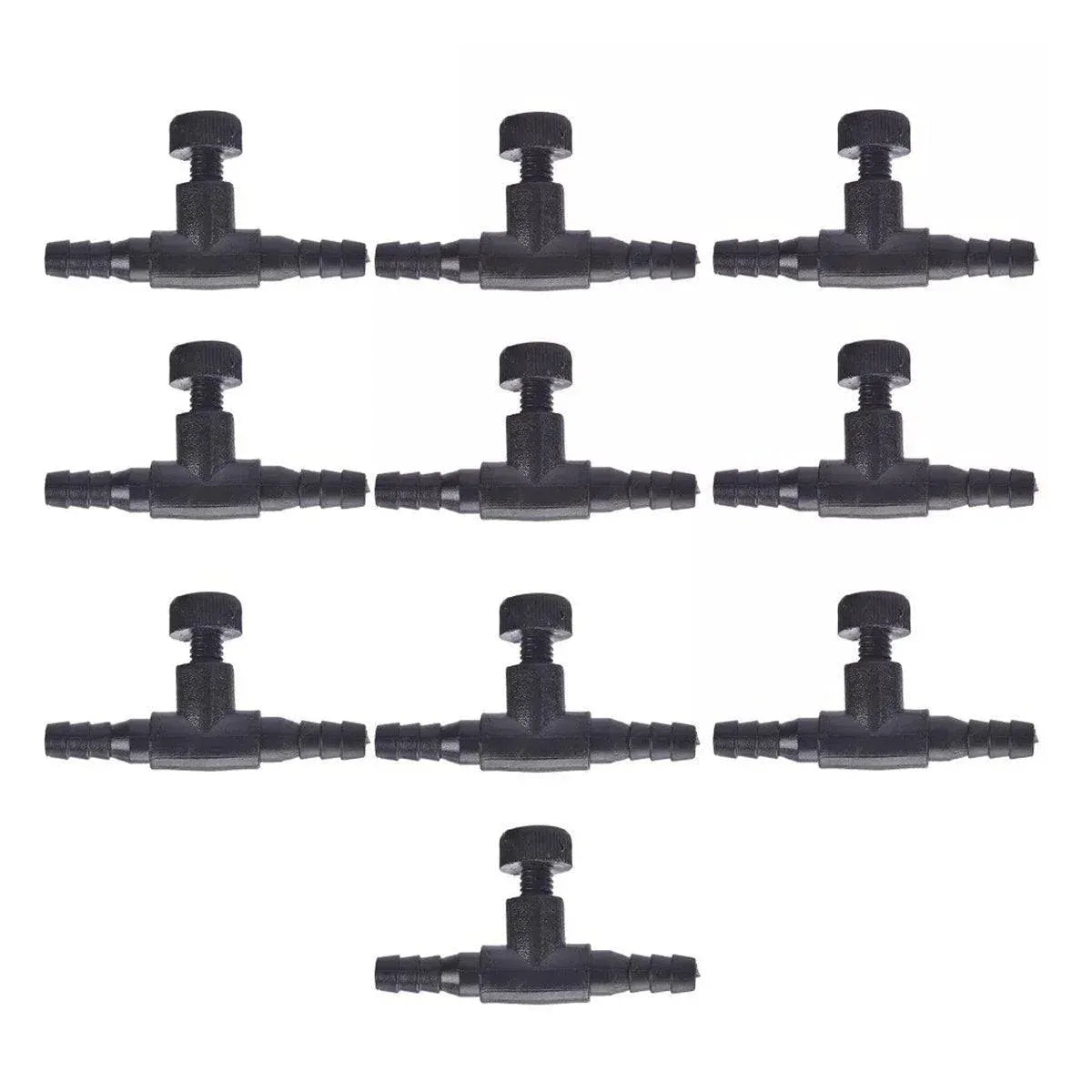 Aquarium Airline Airflow Control Valves - Black, 10 Pack