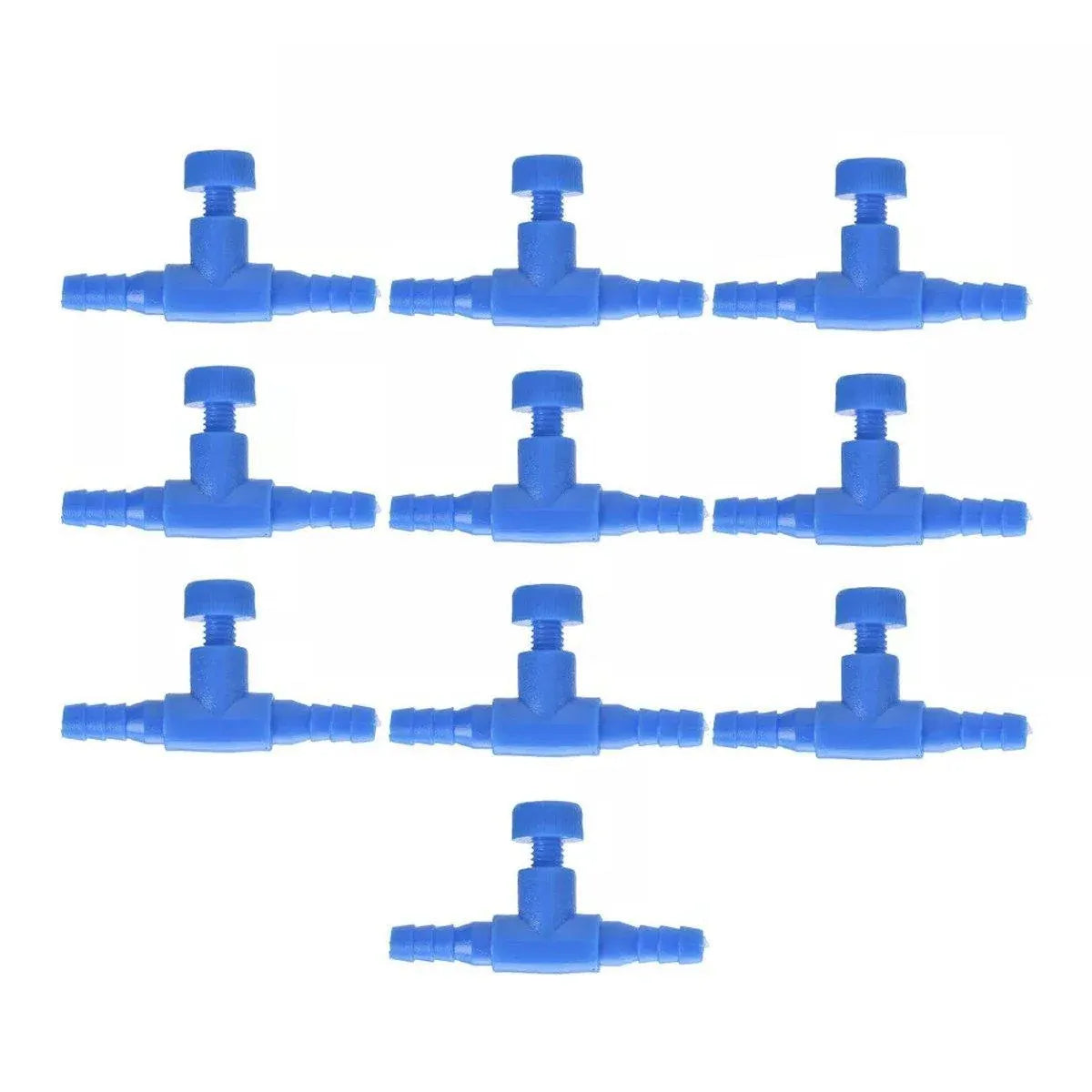 Aquarium Airline Airflow Control Valves - Blue, 10 Pack