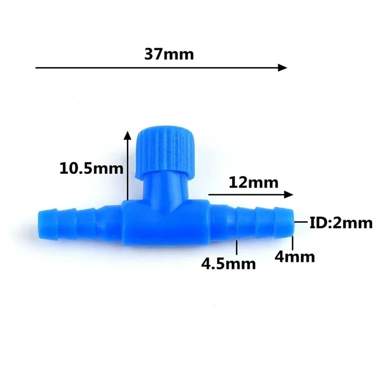 Aquarium Airline Airflow Control Valves - Blue, 10 Pack
