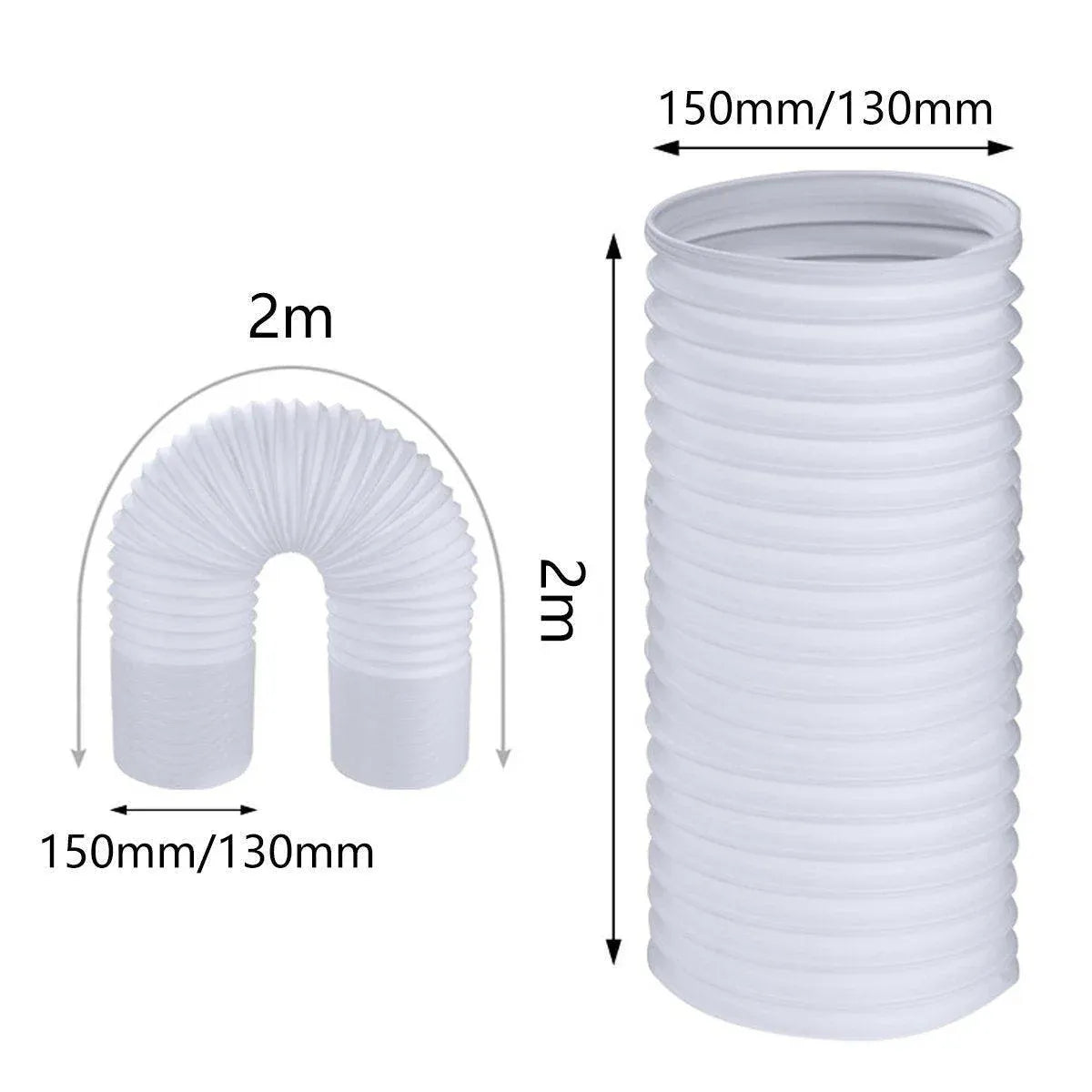 Portable Air Conditioner Exhaust Hose 13/15cm Extendable Vent Pipe PP Steel Wire - 3m x 13cm