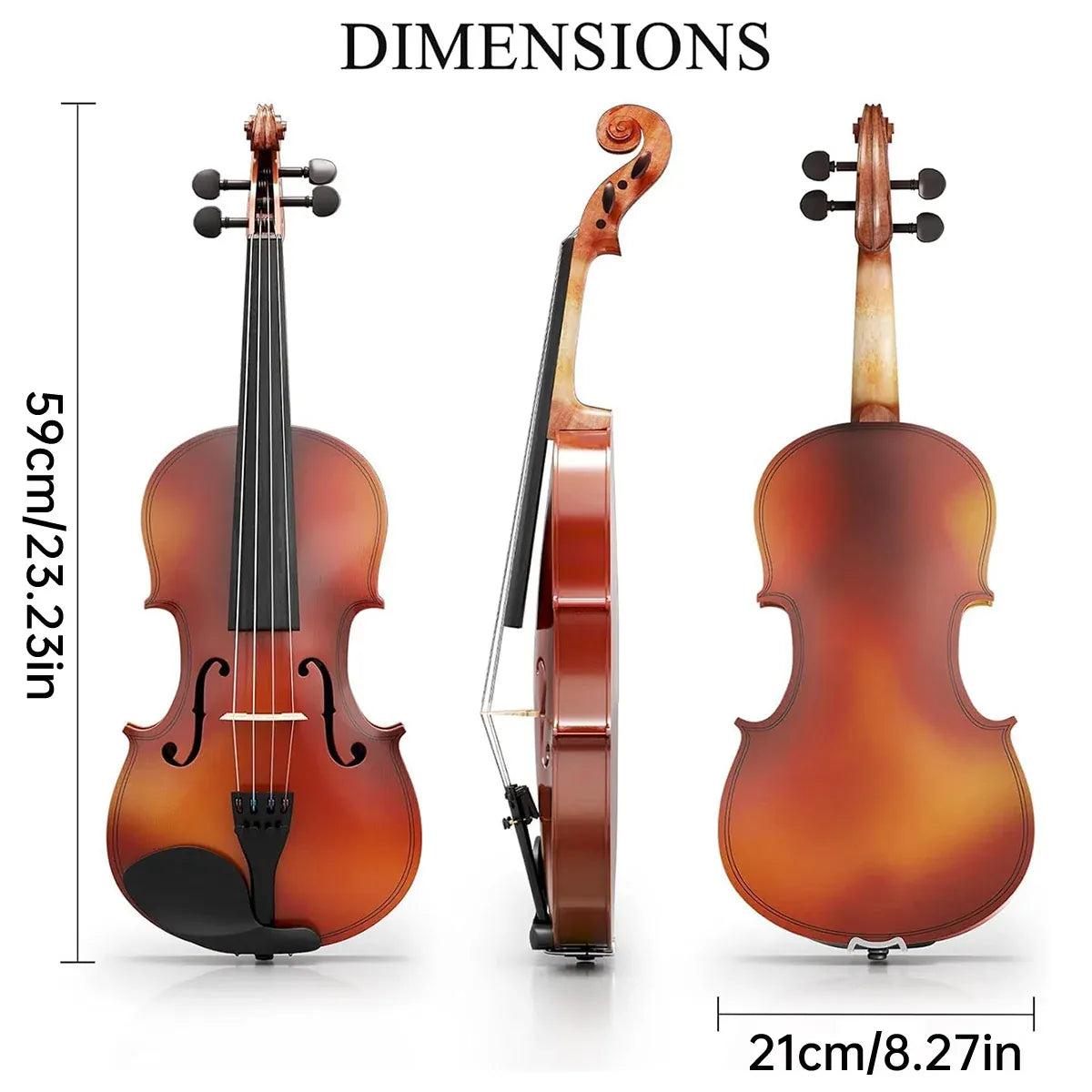 Beginner Violin 4/4 Set Durable Linden Wood for Kids Adults Learning — product image 3