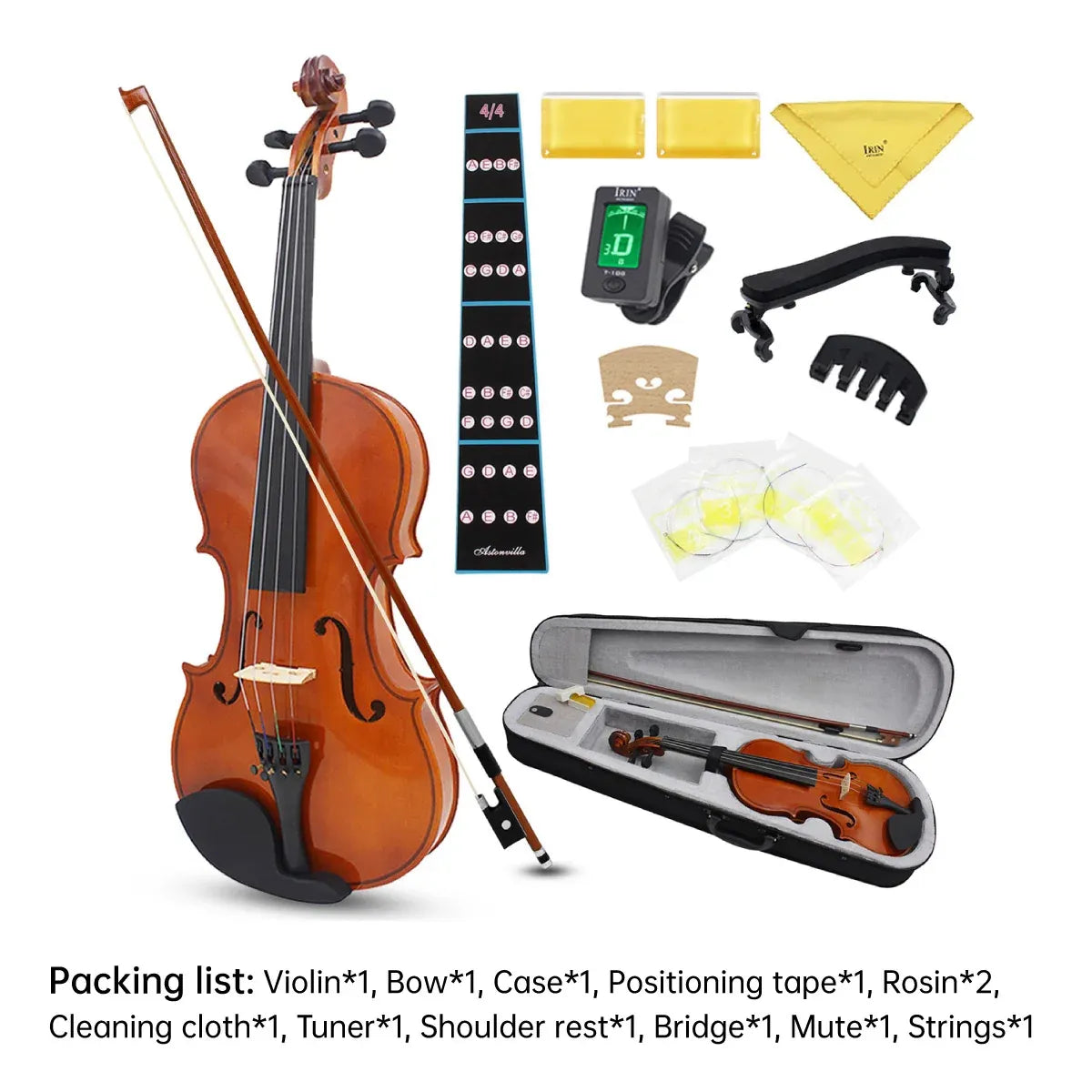 Beginner Violin 4/4 Set Durable Linden Wood for Kids Adults Learning — product image 6