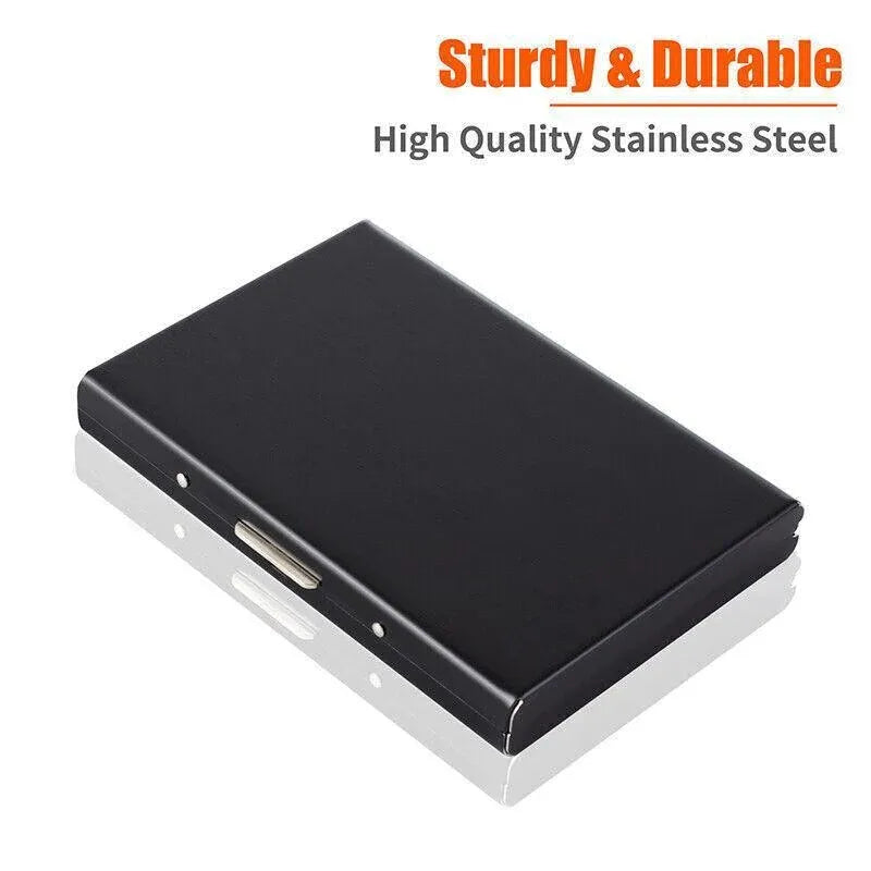 Rfid Blocking Stainless Slim Wallet Id Credit Card Holder Case Protector Purse - Silver