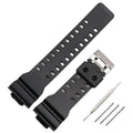 16mm TPU Watch Strap Compatible with G Series GA100 G8900 GW8900 with Tool Pins - Black