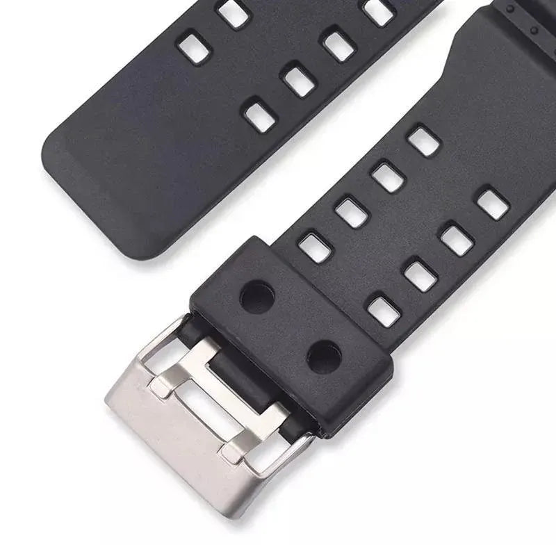 16mm TPU Watch Strap Compatible with G Series GA100 G8900 GW8900 with Tool Pins - Black