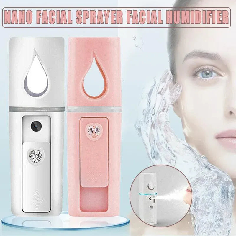 L2 Mini Nano Facial Mister With Top Mirror Rechargeable Cool Mist Sprayer  Au - Pink — product photo 2