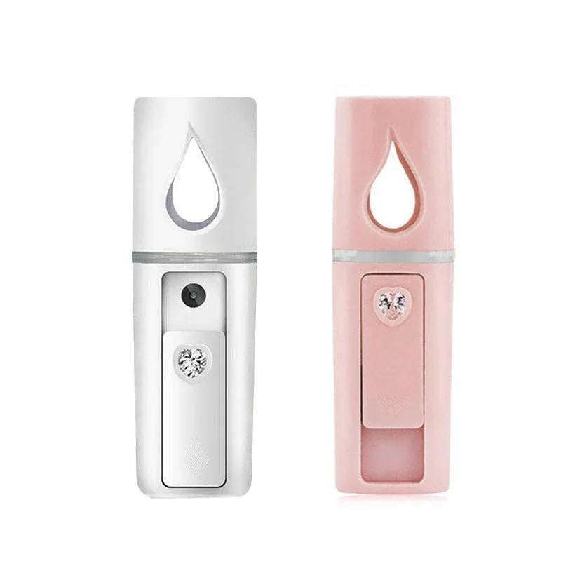 L2 Mini Nano Facial Mister With Top Mirror Rechargeable Cool Mist Sprayer  Au - White — product photo 3
