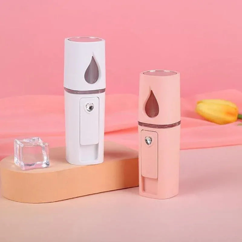L2 Mini Nano Facial Mister With Top Mirror Rechargeable Cool Mist Sprayer  Au - White — product photo 4