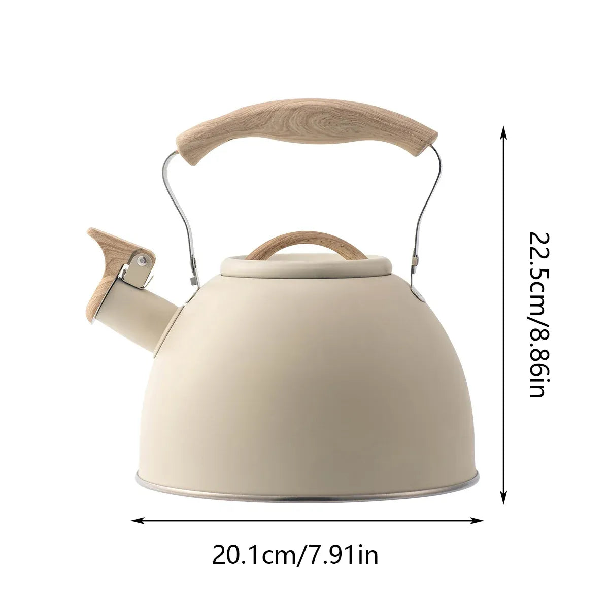 3 L Stainless Steel Whistling Stovetop Kettle – Off-White