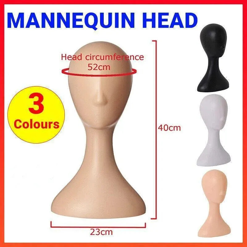 Display Stand Female Mannequin Head for Wig Hat Scarf Hair Model - White — product photo 2
