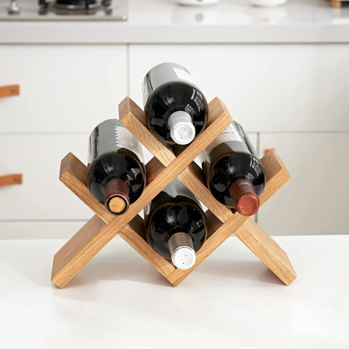 Wooden Wine Rack Bottle Holder Desktop Storage Stand Display Shelf For Kitchen