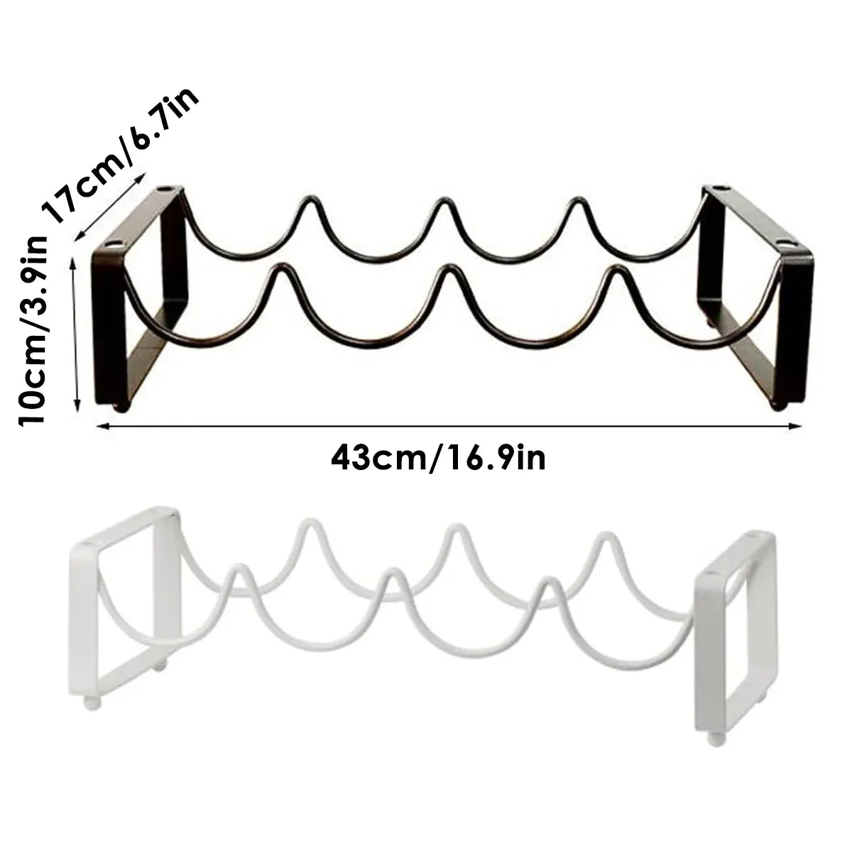 Iron Wine Rack Bottle Holder Metal Display Stand Tabletop Decorative Storage - White