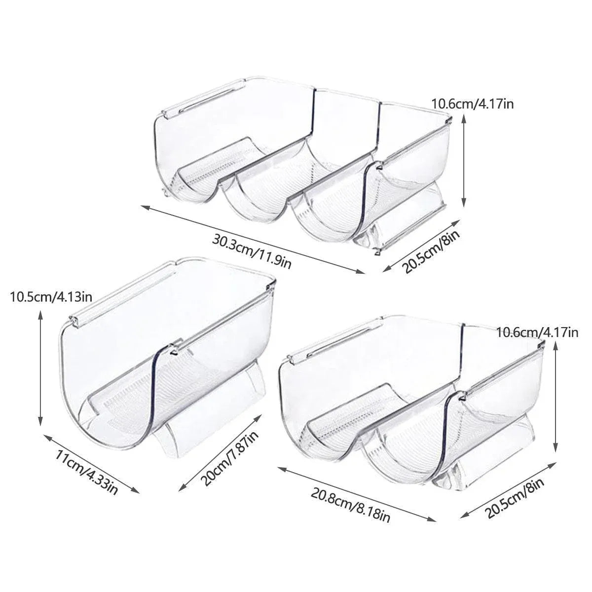 Fridge Organiser Wine Beer Stacking Bottle Rack Kitchen Space Saving Can Holder - 3 Grids — product image 4