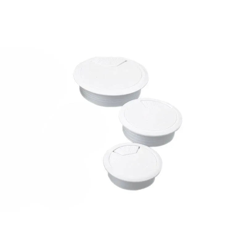 Desk Grommet Cable Hole Covers 50mm Wire Tidy Port for Table Surface 12pcs Set - White-12PCS
