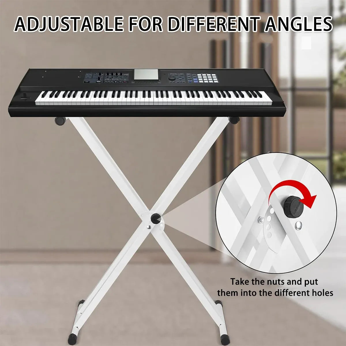 White Electronic Keyboard Stand Electronic Keyboard Stand for Home Studio — product image 6
