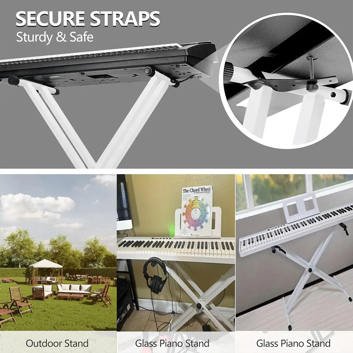 White Electronic Keyboard Stand Electronic Keyboard Stand for Home Studio — product image 7