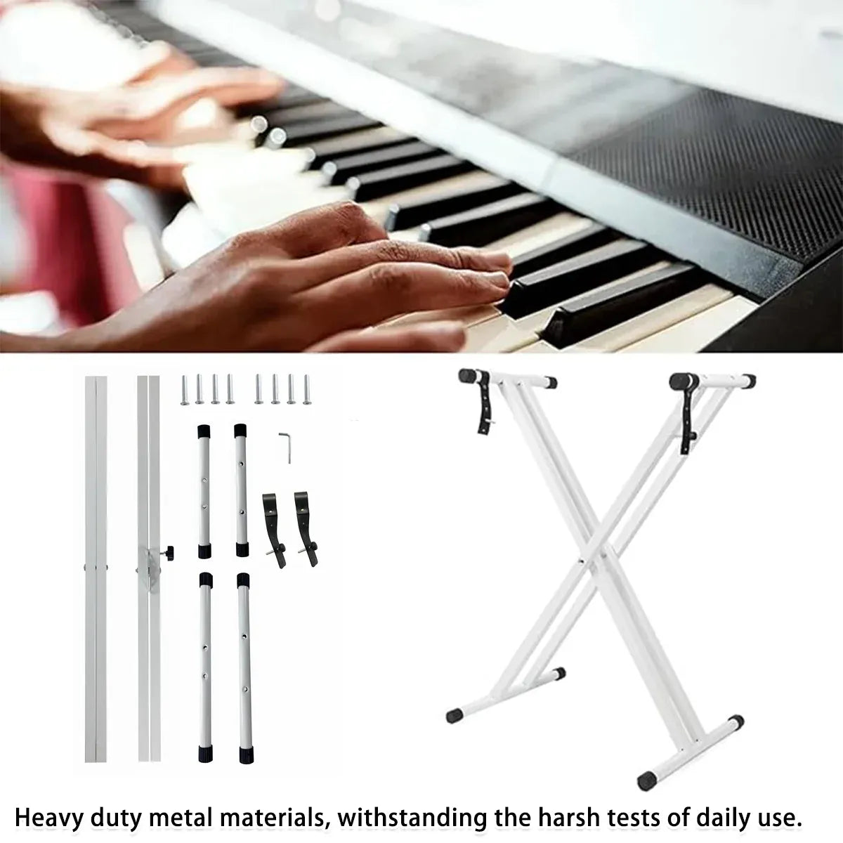 White Electronic Keyboard Stand Electronic Keyboard Stand for Home Studio — product image 9