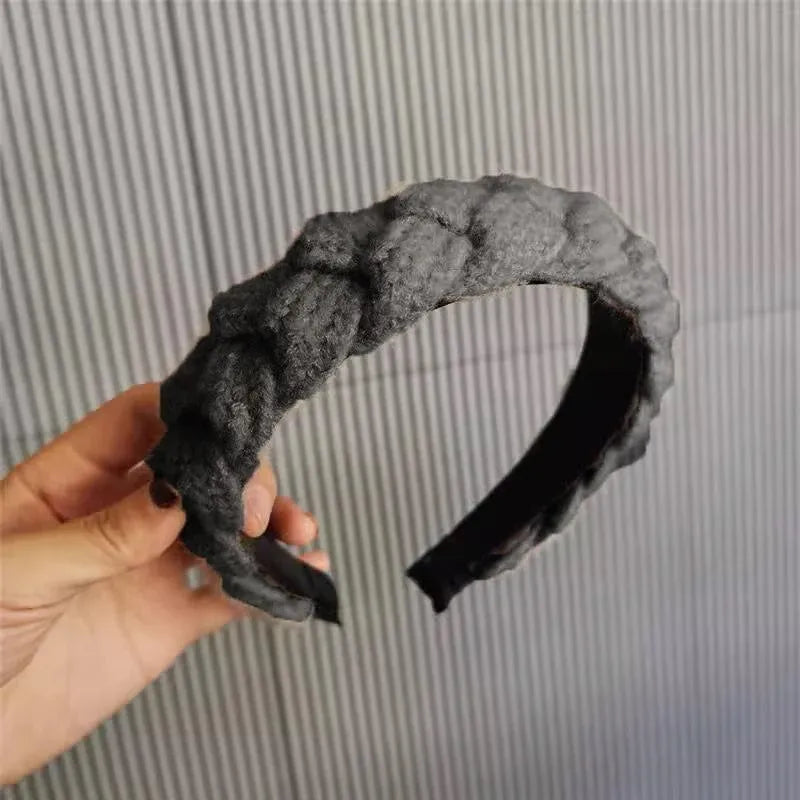 Women Ladies Twist Braid Hairband Wide Hairband Hoop Accessories Head Band Party - Red