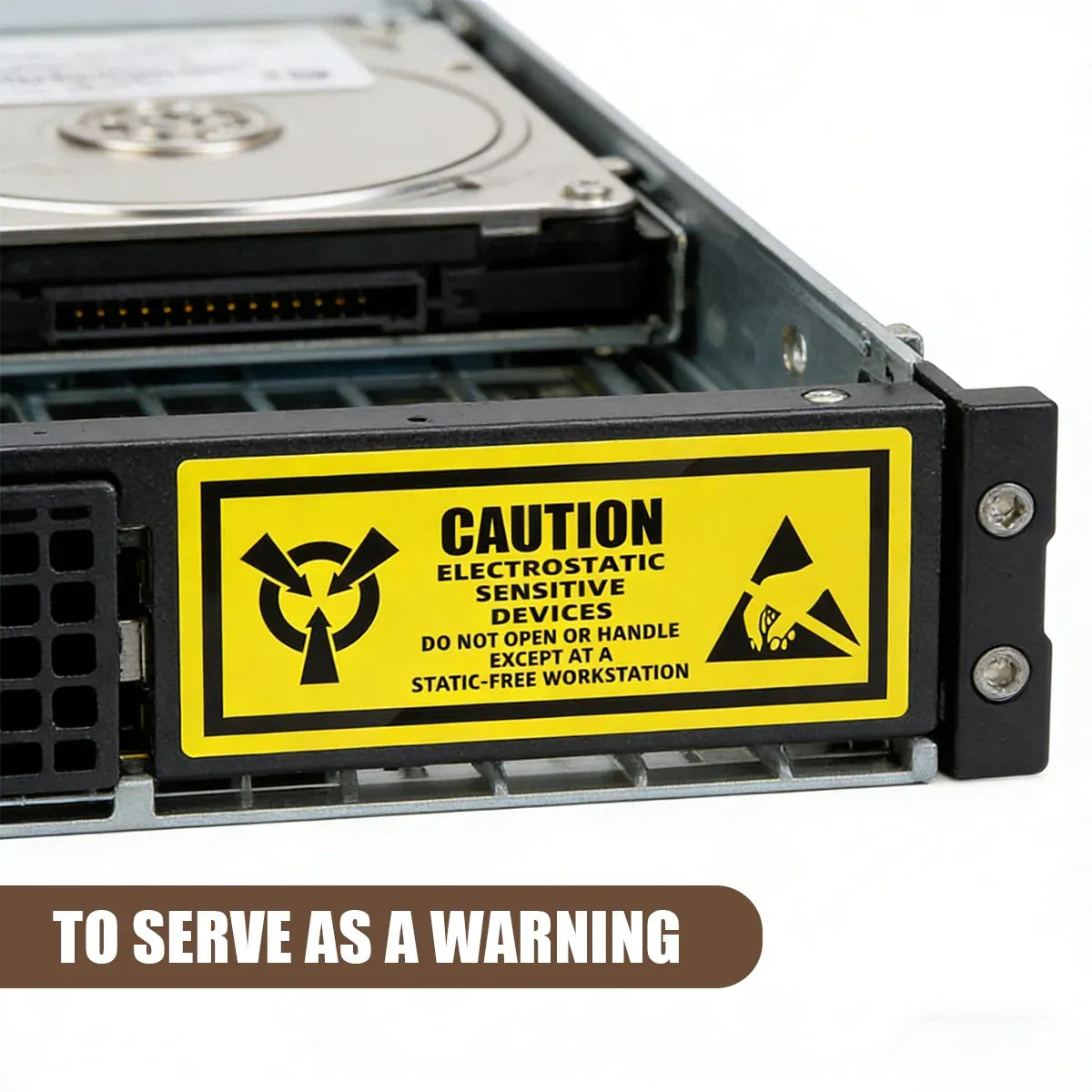 Anti Static Warning Sticker Label Easy to Use Eye-Catching for PC Electronics - 1