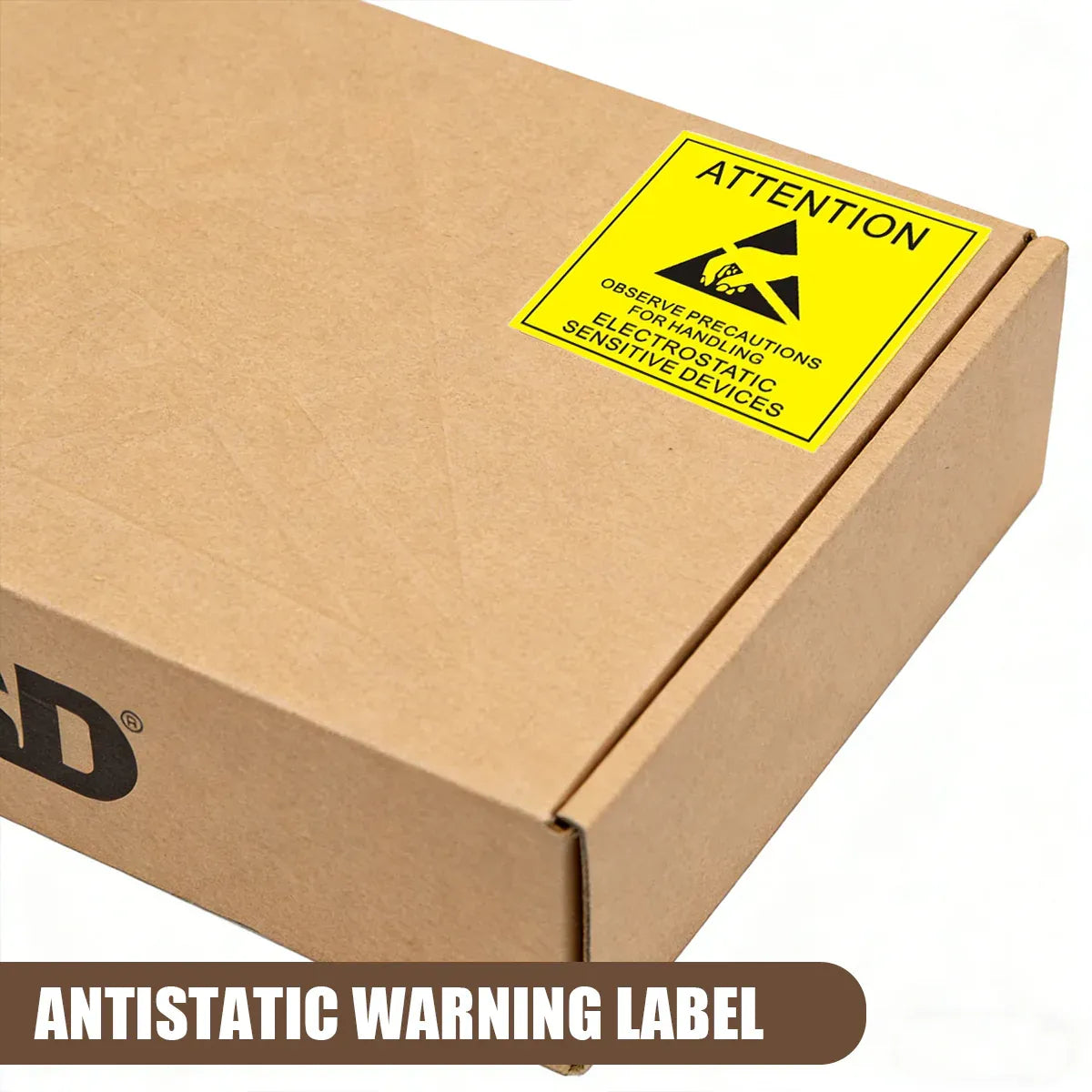 Anti Static Warning Sticker Label Easy to Use Eye-Catching for PC Electronics - 1