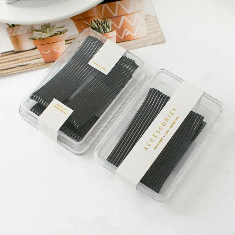 40 PCS Short Black Waved Hair Pins Bobby Pins Grips Salon Dance Hair Accessories - Short Wave Clip